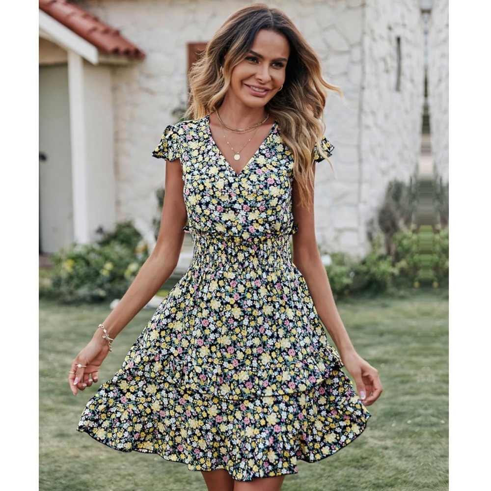 Boho Floral Mini Dress